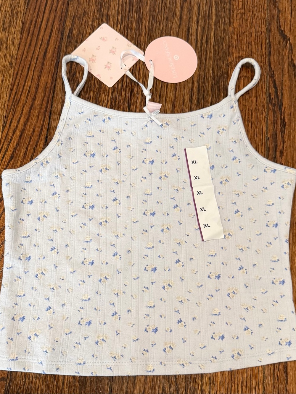 LoveShackFancy Luna Everblooming Rosettes Ditsy Pointelle Tank Top